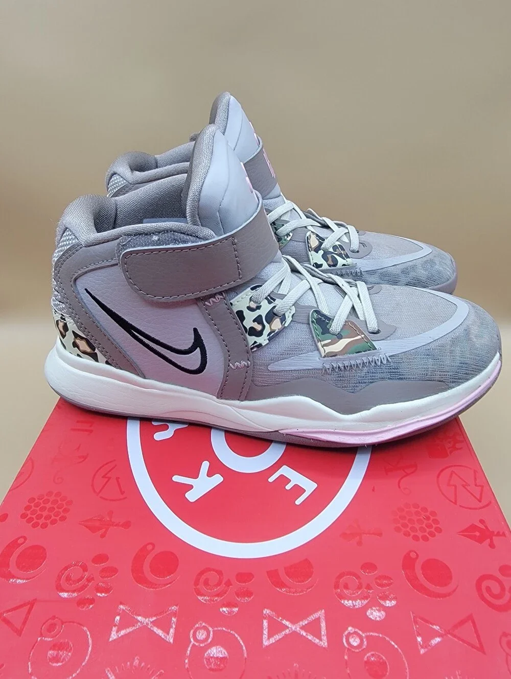 Nike Kyrie Infinity PS Leopard Camo Big Kid's Shoes Size 3Y Tan Black Gray w/Box